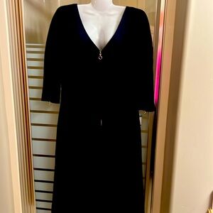 Beautiful Anne Klein LBD with Gold Accent Zippers and Back Slit - NWT